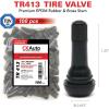 imageCKAuto 100pcs TR413 Rubber Tire Valve Stems with 50 Pcs Black Plastic Valve Stem Caps