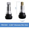 imageCKAuto TR413AC Chrome Rubber Snapin Tire Valve Stems 5 PackSilver