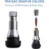 imageCKAuto TR413AC Chrome Rubber Snapin Tire Valve Stems 5 PackSilver