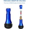 imageCKAuto TR413AC Chrome Rubber Snapin Tire Valve Stems 5 Packblue