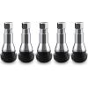 imageCKAuto TR413AC Chrome Rubber Snapin Tire Valve Stems 5 PackSilver
