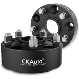 imageCKAuto 2 Pack 5x5 Hub Centric Wheel Spacers 125quot 5x127mm Wheel Spacers 715mm Center Bore with 12quot Studs200 Thick  2 pack