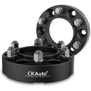 imageCKAuto 2 Pack 6x55 Hub Centric Wheel Spacers 150quot 6x1397mm Wheel Spacers 1061mm Center Bore with M12x15 Studs15 Thick  2 pack
