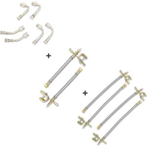 imageCKAuto 6 Pack 45 Degree 90 Degree 135 Degree Metal Valve Stem Extenders ampamp 2pcs Stainless Steel 7quot180mm Tyre Tire Valve Stem Extension ampamp 4 Pack 12quot300mm Braided Dual Tire Valve Extensions Bundle