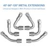 imageCKAuto 4 pcs 12quot300mm Metal Valve Stem Extenders Universal Valve Stem Extensions Made of EPDM Rubber fit for Heavy Vehicles Silver6 Pack Angled