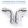 imageCKAuto 4 pcs 12quot300mm Metal Valve Stem Extenders Universal Valve Stem Extensions Made of EPDM Rubber fit for Heavy Vehicles Silver6 Pack Angled