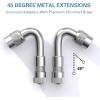 imageCKAuto 4 pcs 12quot300mm Metal Valve Stem Extenders Universal Valve Stem Extensions Made of EPDM Rubber fit for Heavy Vehicles Silver6 Pack Angled