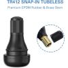 imageCKAuto TR412 Rubber Snapin Short Black Tire Valve Stem for Tubeless 0453 Inch 115mm Rim Holes on Standard Vehicle Tires 5pcsBagTR412