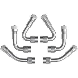 imageCKAuto 4 pcs 12quot300mm Metal Valve Stem Extenders Universal Valve Stem Extensions Made of EPDM Rubber fit for Heavy Vehicles Silver6 Pack Angled