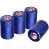 imageCKAuto American Flag Valve Stem Caps Aluminum USA Tire Valve Caps Universal Dust Proof Stem Covers for Cars Trucks Bikes Motorcycles Bicycles Corrosion Resistant 4 PackRedBlueUSA