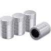 imageCKAuto Tire Valve Stem Caps Black 4 pcsPack Anodized Aluminum Tire Valve Cap Set Corrosion Resistant Universal Stem Covers for Cars Trucks Motorcycles SUVs and BikesSilver