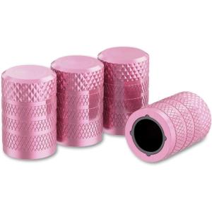 imageCKAuto Tire Valve Stem Caps Black 4 pcsPack Anodized Aluminum Tire Valve Cap Set Corrosion Resistant Universal Stem Covers for Cars Trucks Motorcycles SUVs and BikesPink