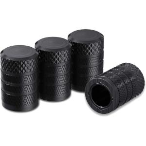 imageCKAuto Tire Valve Stem Caps Black 4 pcsPack Anodized Aluminum Tire Valve Cap Set Corrosion Resistant Universal Stem Covers for Cars Trucks Motorcycles SUVs and BikesBlack