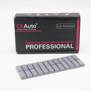 imageCKAuto 12oz Trapezium Adhesive Stick on Wheel WeightsEasyPeel Tape 72ozBox US Quality144pcs Blackgray