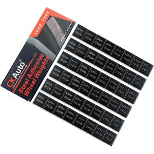 imageCKAuto 14oz 025oz Black Adhesive Stick on Wheel Weights EasyPeel Type Cars Trucks SUVs Motorcycles RC Cars Low Profile 12ozBox US OEM Quality 48pcsBlack