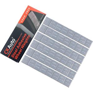 imageCKAuto 14oz 025oz Black Adhesive Stick on Wheel Weights EasyPeel Type Cars Trucks SUVs Motorcycles RC Cars Low Profile 12ozBox US OEM Quality 48pcsGrey