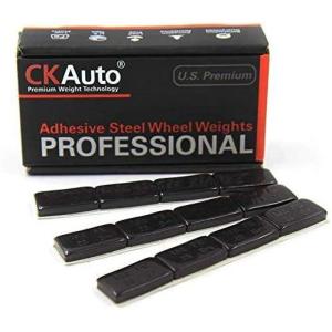 imageCKAuto 1oz Grey Adhesive Stick on Wheel WeightsEasyPeel Tape 72 ozBox US Quality72pcsBlack