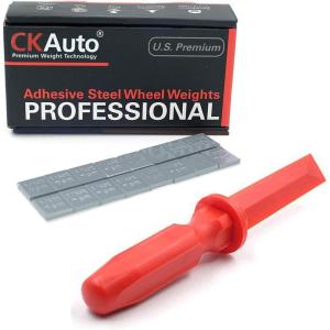 imageCKAuto 240 Pcs 14oz 025oz Grey Adhesive Stick on Wheel Weights Wheel Weight Removal Tool