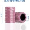imageCKAuto Tire Valve Stem Caps Cyan 4 pcsPack Anodized Aluminum Tire Valve Cap Set Corrosion Resistant Universal Stem Covers for Cars Trucks Motorcycles SUVs and BikesPink